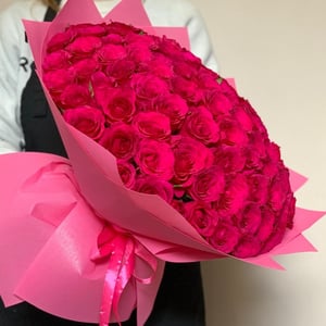 Букет «101 роза Малиновая»