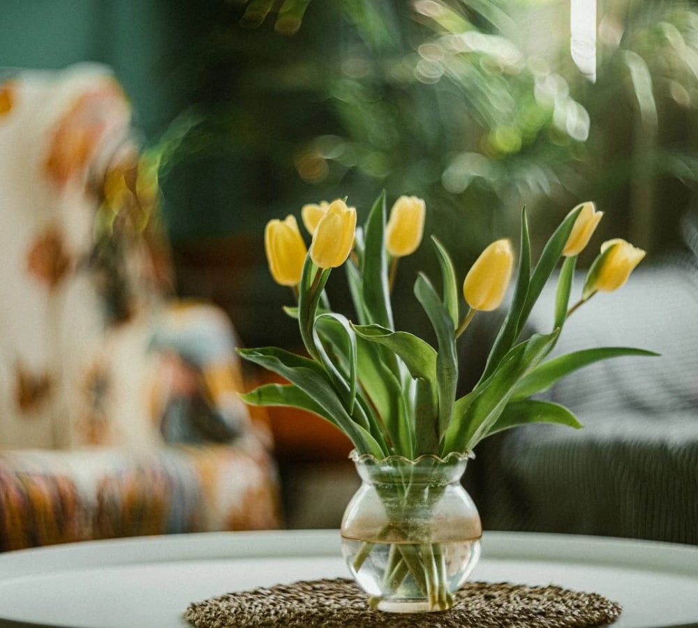 Spring bouquet on a table