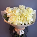 Букет из белых французских роз 9штук