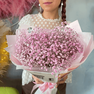 Букет «Розовое облако» из гипсофил
