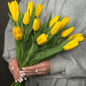 Букет из жёлтых тюльпанов 15шт