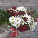 Букет «Праздничный» из роз и хризантем