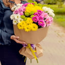 Букет «Обворожительные хризантемы средний»