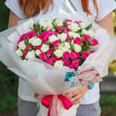 Букет «Бело розовый микс»