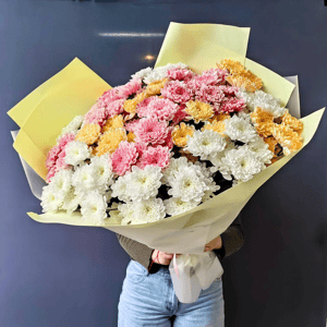 Букет-гигант из 21 хризантемы