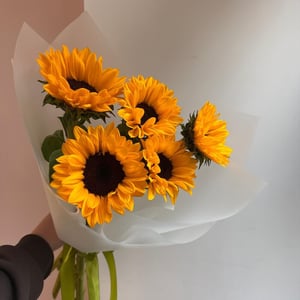 Букет «Солнечные яркие подсолнухи»