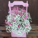 Композиция «Парящий фламинго» из гипсофил