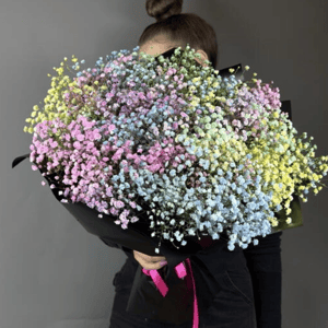 Букет 15 радужных гипсофил
