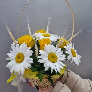 Корзина с цветами «Ромашки»