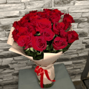 Монобукет из красных роз премиум XL