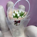 Подарочный набор «Букет из белых тюльпанов в аквабоксе»