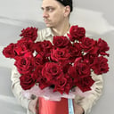 Шляпная коробка с цветами «Целестина» из роз