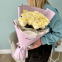 Букет 3 Белая коллекция Primarosa из гортензий и эустом