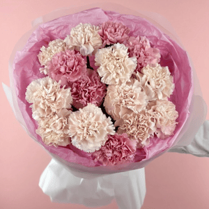 Букет с диантусами из гвоздик