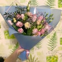 Букет «Восхищение» из тюльпанов и эустом