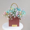 Коробка с цветами «Ясное утро» из гипсофил