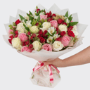 Букет Истинная леди из роз и альстромерий