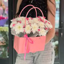 Коробка с цветами «Лучики тепла» из хризантем