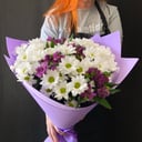 Букет из альстромерий и хризантемы