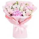 Букет-микс "Нежная вата" Делюкс из роз и орхидей