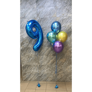 Набор шаров с гелием 483 - с цифрой 9