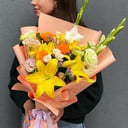 Букет «Цветотерапия» из лилий и эустом