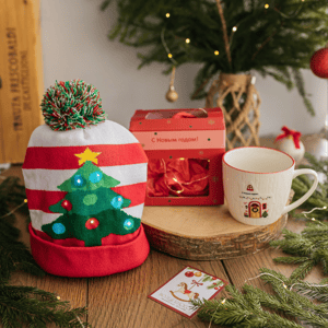 Подарок на Новый год: шапка с кружкой