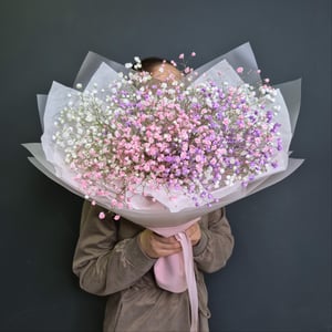 Букет из гипсофилы "Радужный дождь"