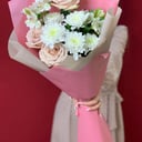 Букет «Зефирные облака» из роз и альстромерий