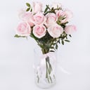 12 Pink Roses with Greenery