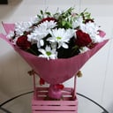 Букет «Дневной свет» из роз и хризантем