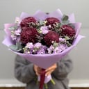 Ароматный букет с хризантемой бигуди из экзотических цветов