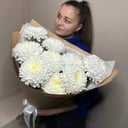 Хризантема белая в букете 9 штук