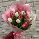 Букет «Тюльпаны бело-розовые»