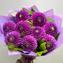 Букет «Сочные фиолетовые Георгины Малина» из экзотических цветов