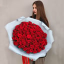 Букет «101 красная роза в оформлении»