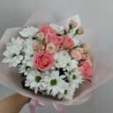 Букет «Нежное утро» из роз и хризантем