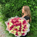 Букет «101 роза в нежном оформлении»