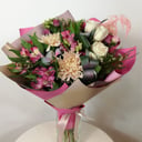 Букет «Теплая встреча» из роз и эустом