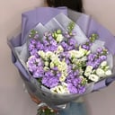 Букет «Весенний дуэт» из экзотических цветов и эустом