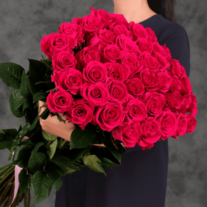 Букет из 45 розовых роз Эквадора 60 см