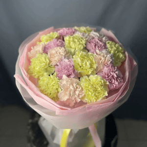 Букет нежных диантусов из гвоздик