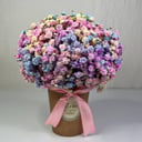 Коробка с цветами «Стаканчик с радужной гипсофилой»