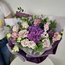 Букет «Богема» из роз и эустом