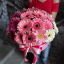 Шляпная коробка с цветами «Стефани» из гербер