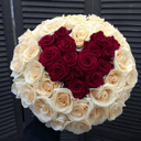 51 роза 50 см сердце