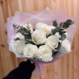 Букет «Снежный вечер» из роз