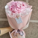 Букет «Розовая гортензия в стильном оформлении»