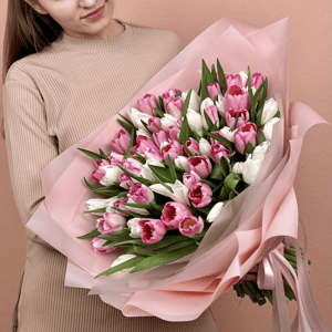 Букет «Розовое облако» из тюльпанов