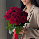 Букет «11 красных роз под ленту»